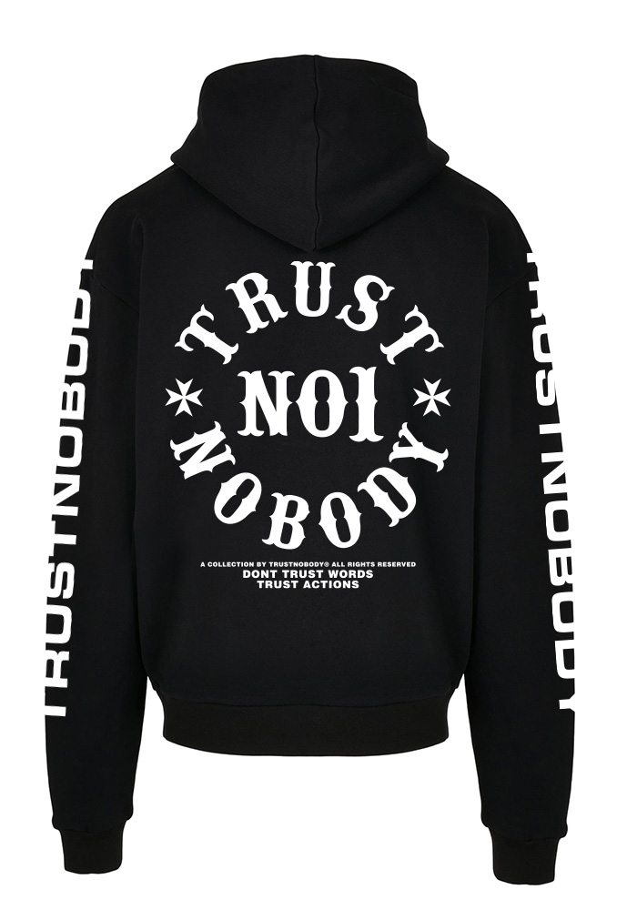 TRUST NOBODY® - Basic - Oversized Hoody - Sleeve Print [black/white]