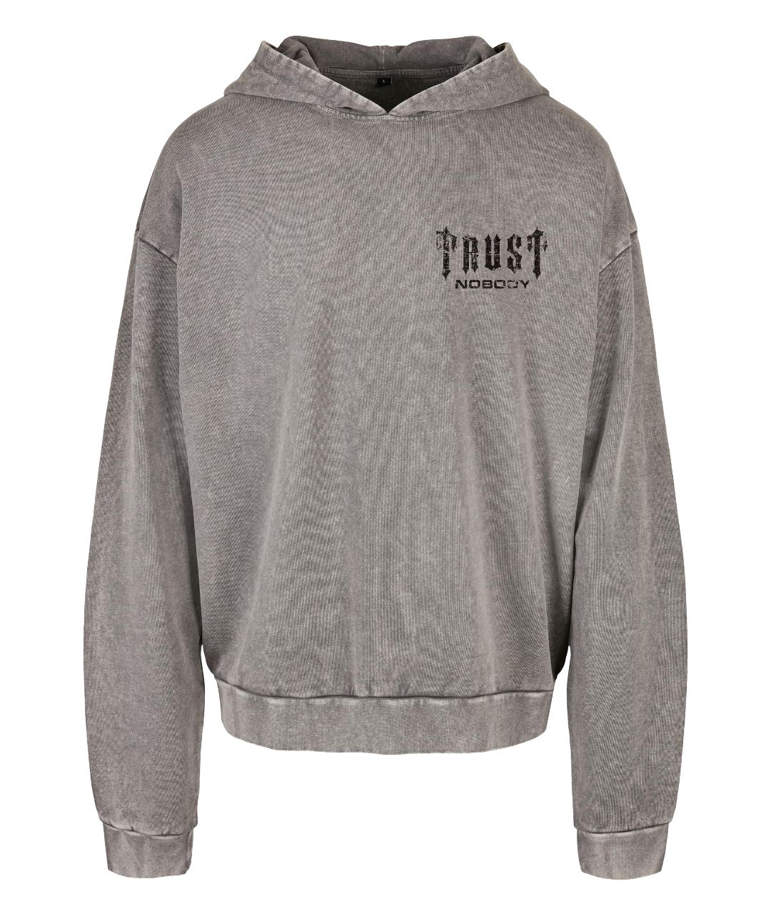TRUST NOBODY® - Thrash Look - Oversized Washed Hoody [asphalt/black]