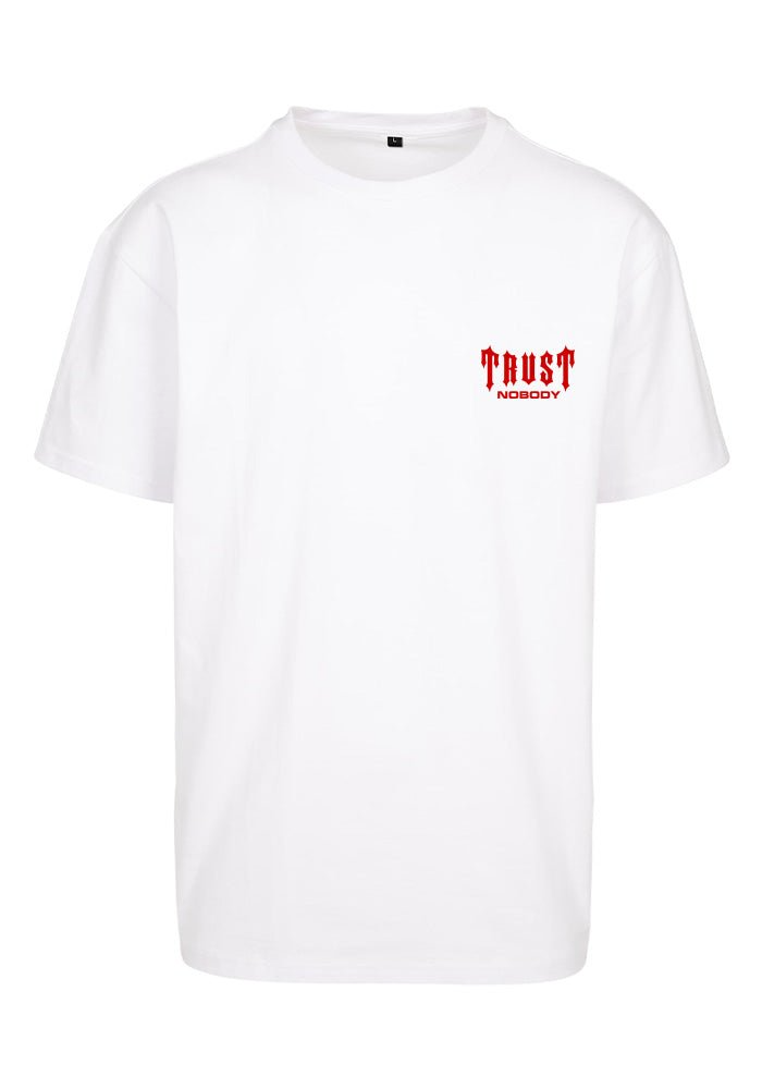 TRUST NOBODY® - Heavy Oversize Tee [white/red]