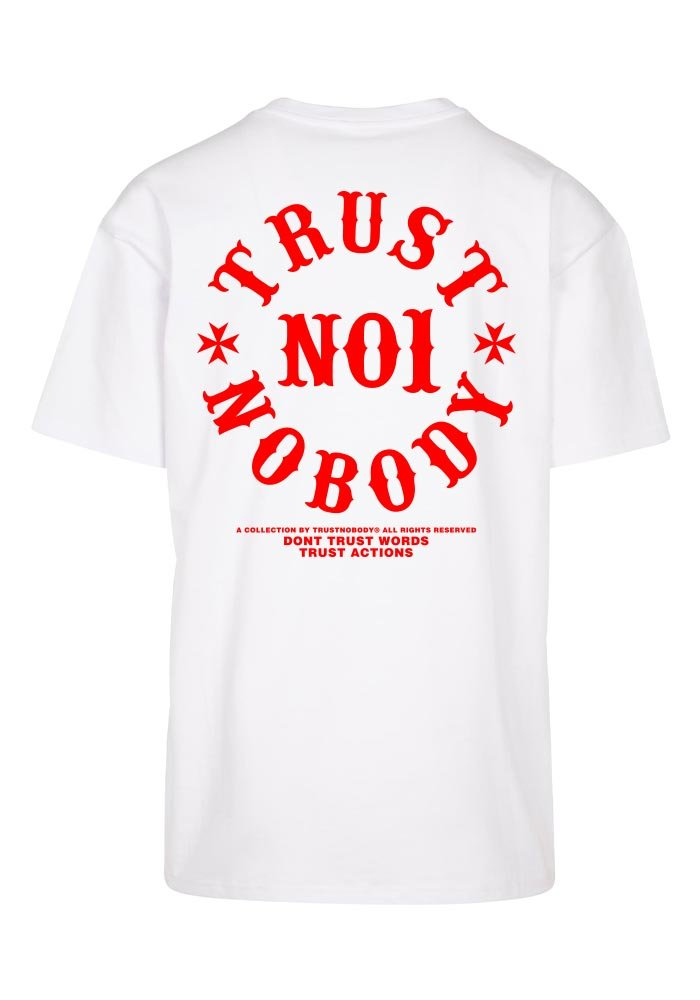 TRUST NOBODY® - Heavy Oversize Tee [white/red]