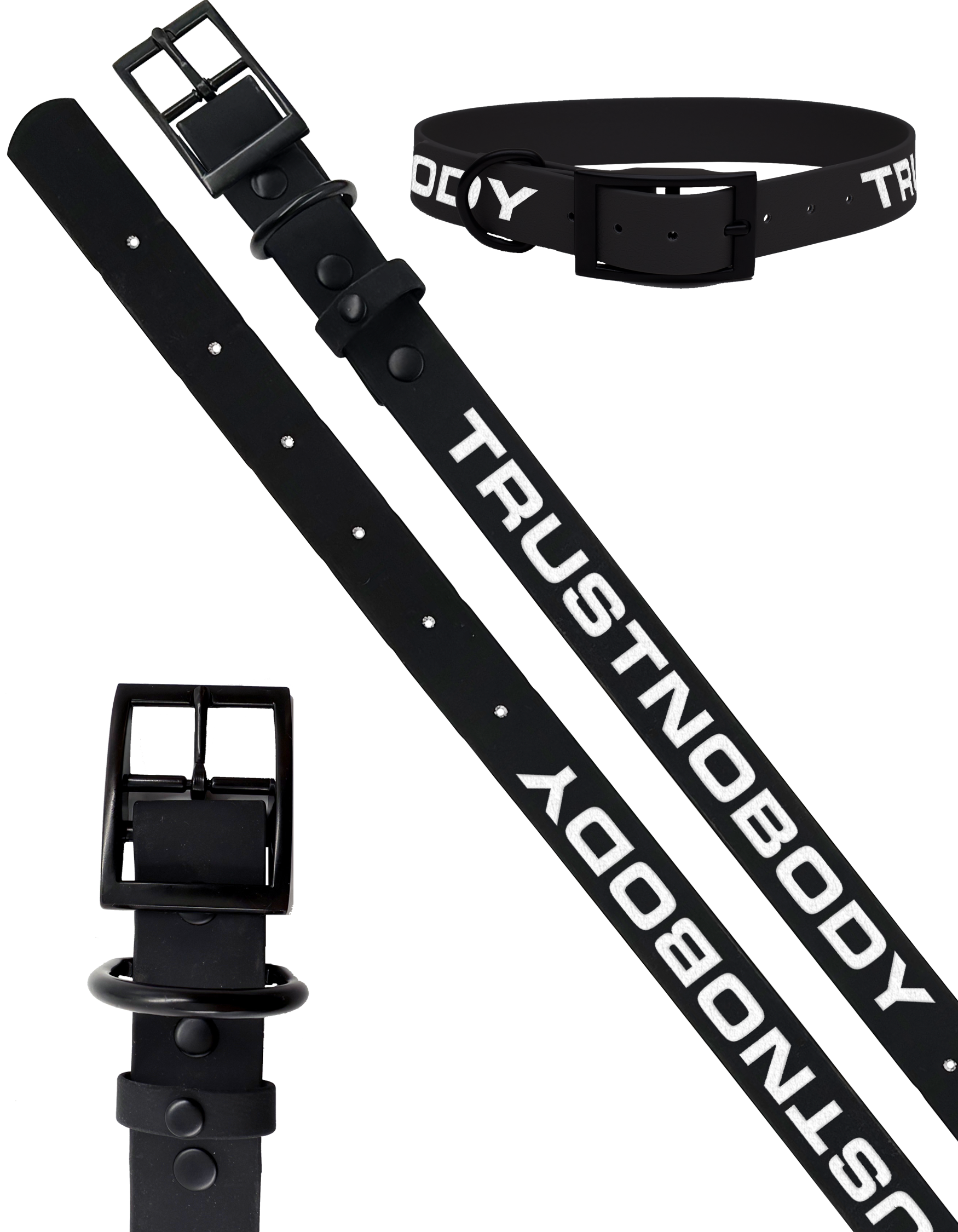 TRUST NOBODY® - Hundehalsband BioThane [black]
