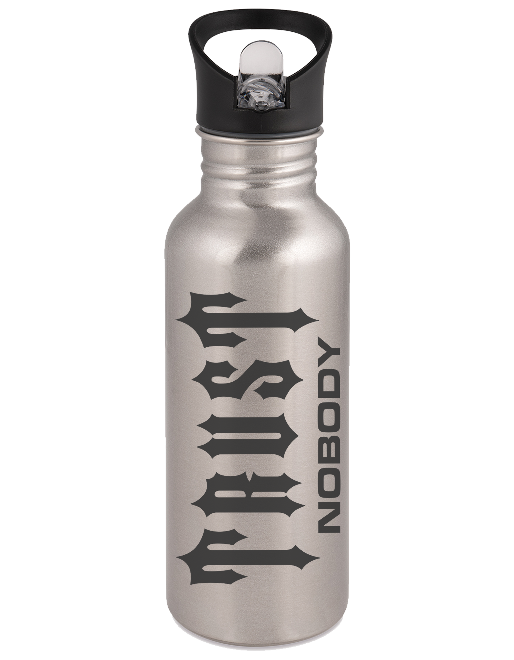 TRUST NOBODY® - Edelstahl GYM Trinkflasche [metal/black]