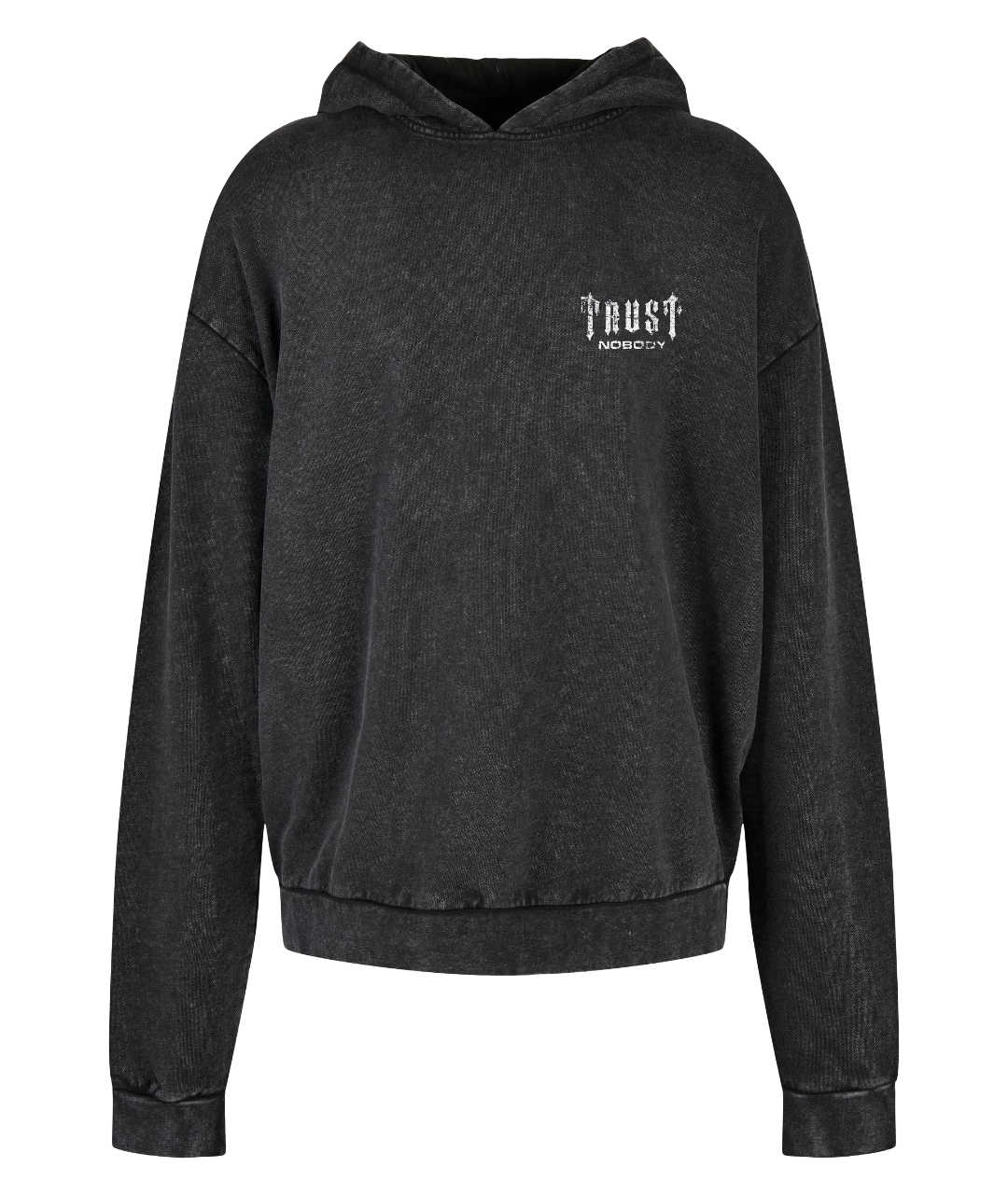 TRUST NOBODY® - Thrash Look - Oversized Washed Hoody [black/white]