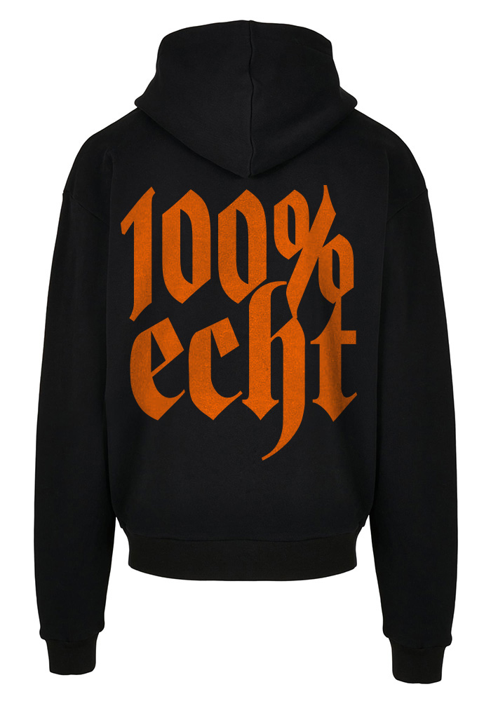 TRUST NOBODY® - 100% Echt Oversized Basic Hoody [black/orange]