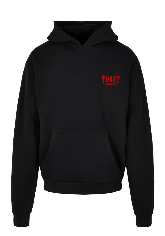 TRUST NOBODY® - Oversized Basic Hoody [black/red]
