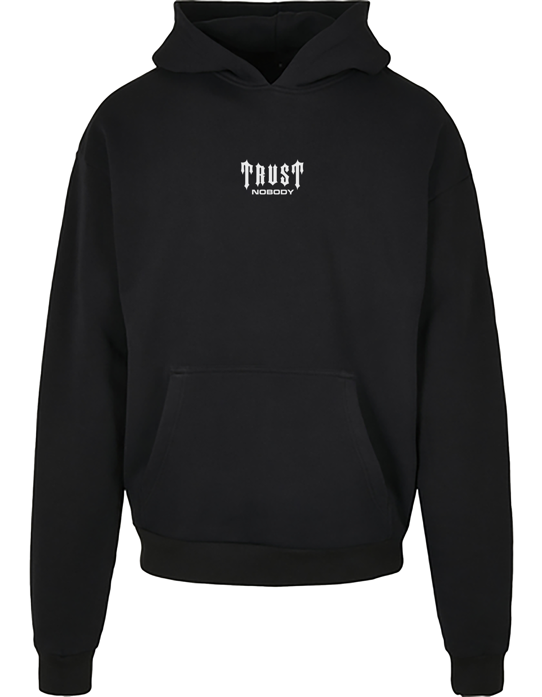 TRUST NOBODY® - GYM - Oversized Basic Hoody [black/white]
