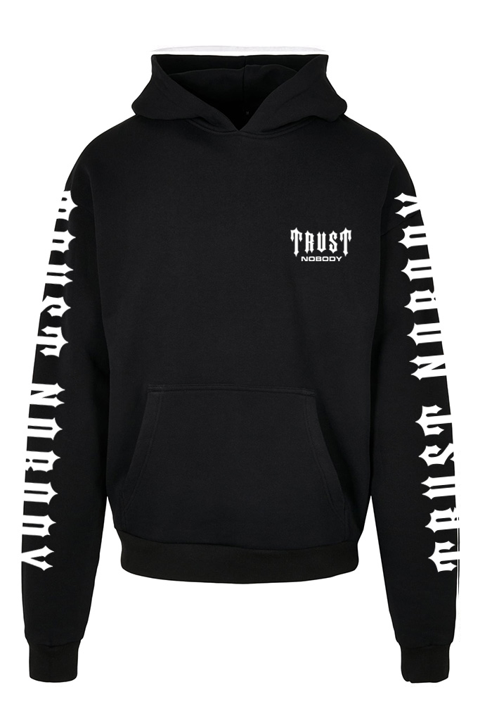 TRUST NOBODY® -Classic - Oversized Hoody - Sleeve Print [black/white]