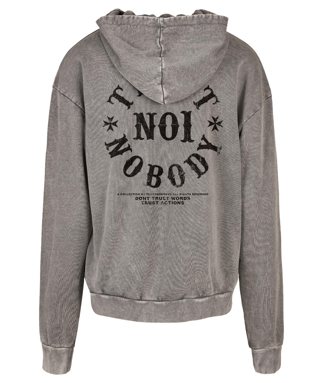 TRUST NOBODY® - Thrash Look - Oversized Washed Hoody [asphalt/black]