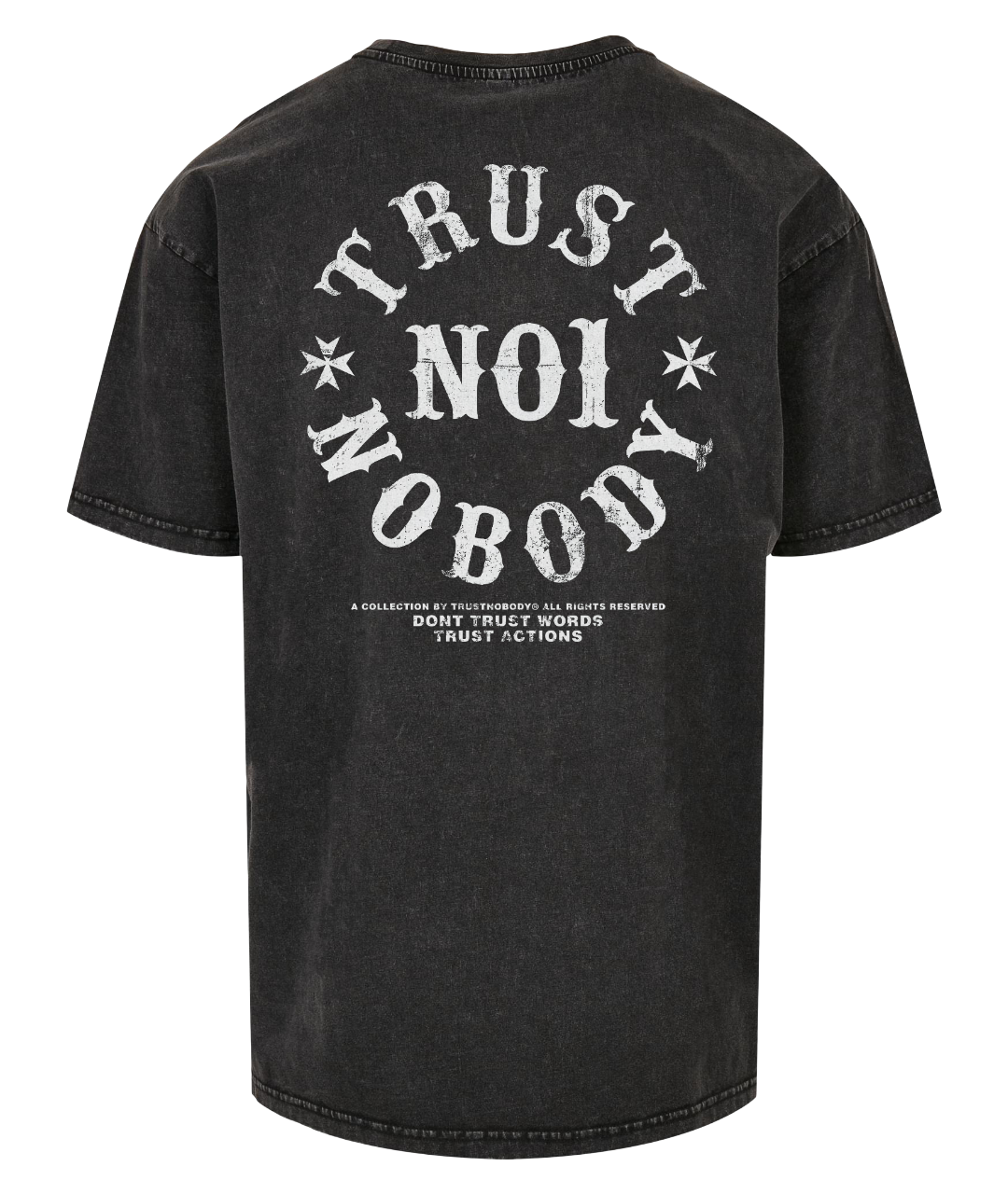 TRUST NOBODY® - Thrash Look - Oversized Washed Tee [black/white]