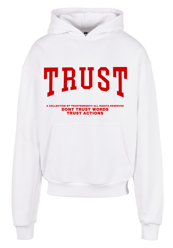 TRUST NOBODY® - TRUST Oversized Basic Hoody [white/red]